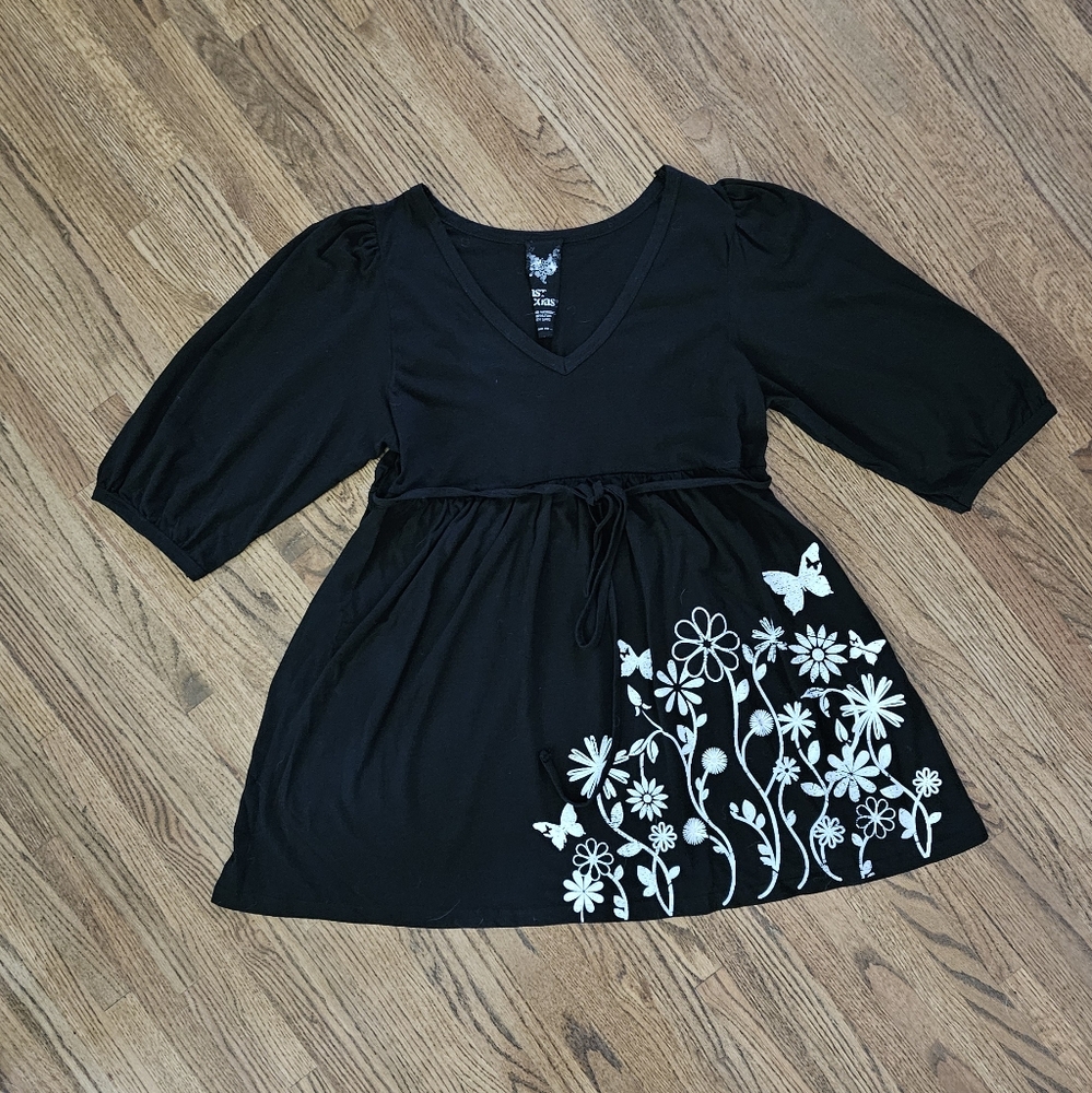 Evans Black 3/4 Sleeve Tunic